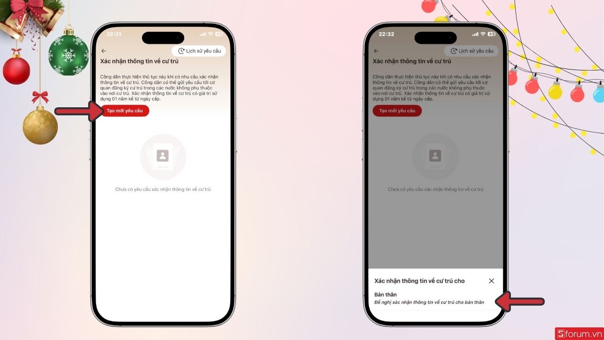 Request residence confirmation for yourself