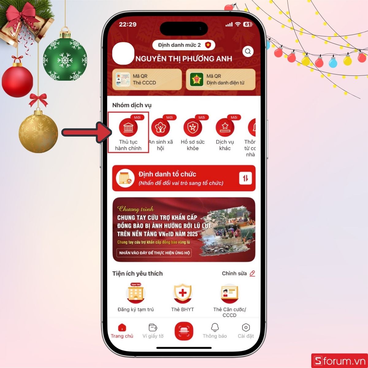 Tap Administrative procedures on the main screen