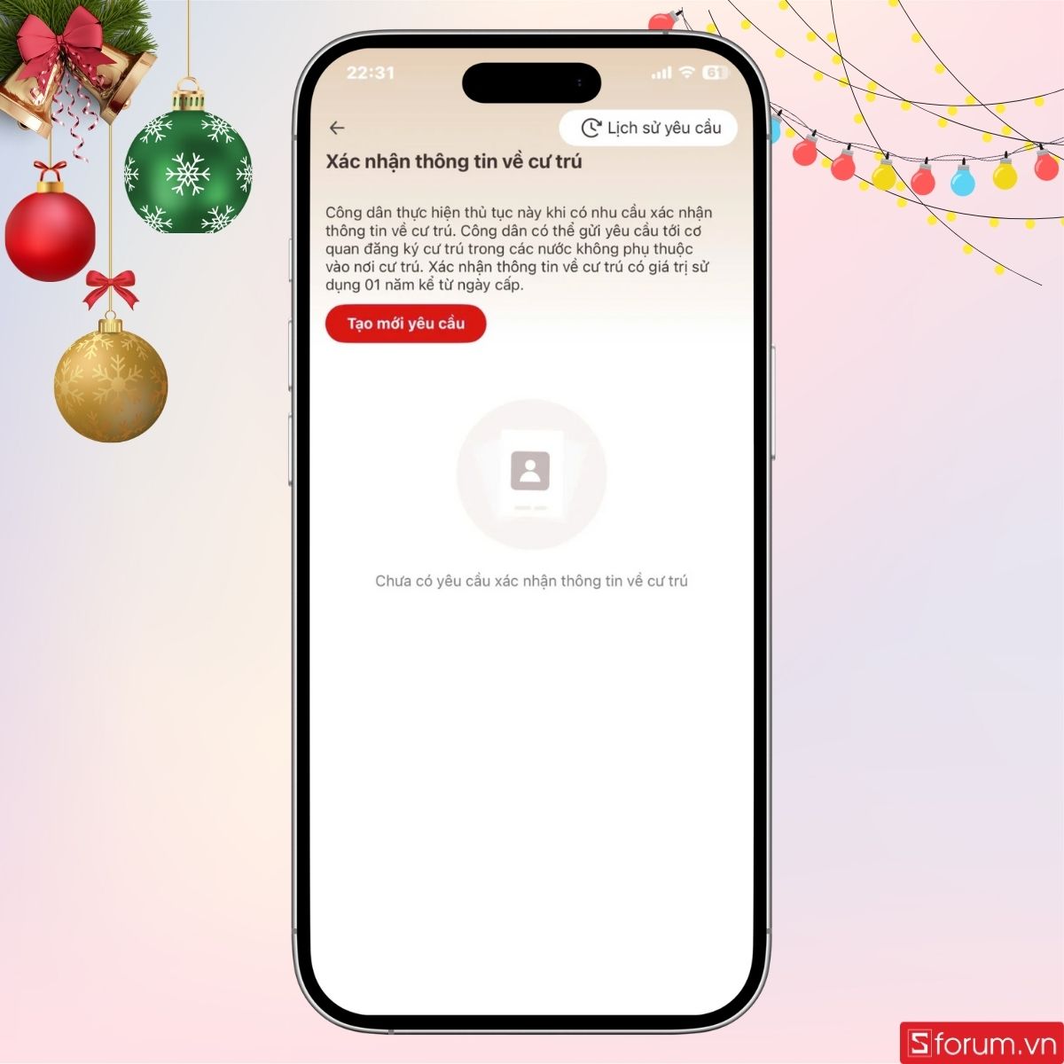 Residence information confirmation screen