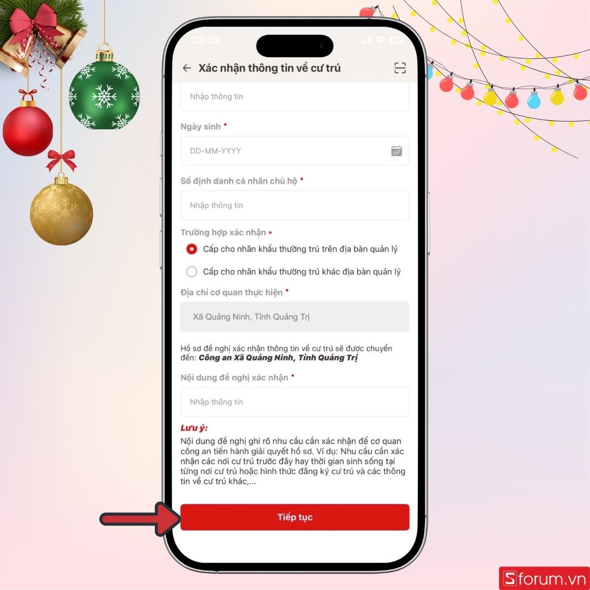 Tap Continue to submit the request